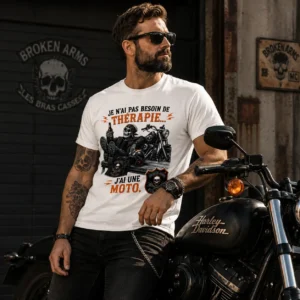 T-Shirt « Je n’ai pas besoin de thérapie » – Ma moto me suffit